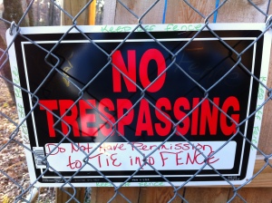 no trespassing